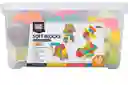 Juego Bloques Suaves Grandes En Contenedor 60 Piezas Niños