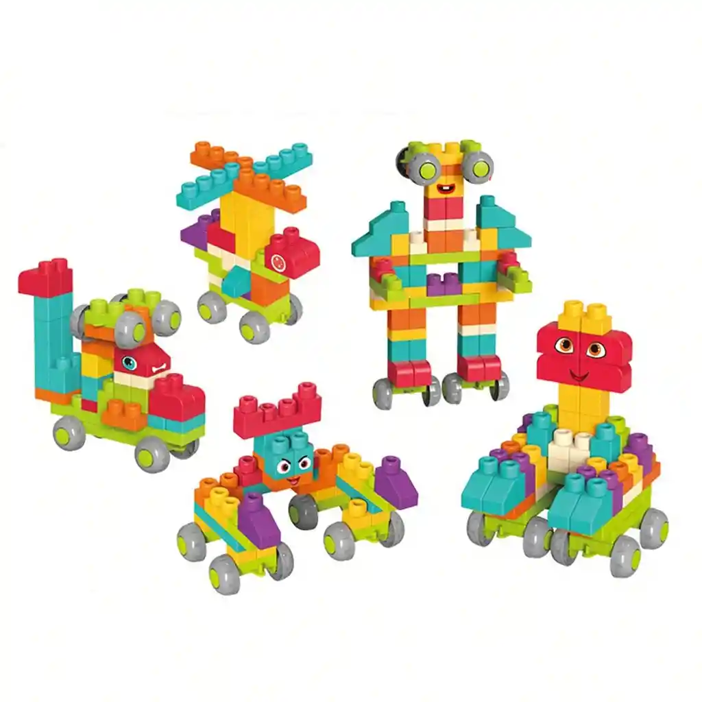 Juego Bloques Suaves Grandes En Contenedor 60 Piezas Niños