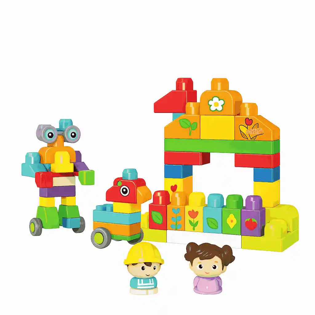 Juego Bloques Escuela Grandes Y Figuras 38 Piezas Niños