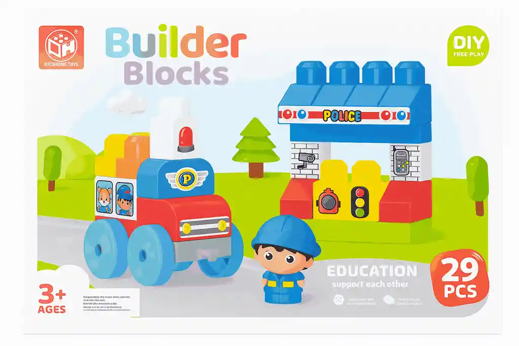 Juego Bloques Comisaria Grandes Y Figuras 28 Piezas