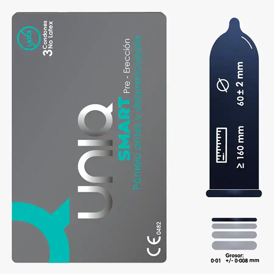 Condón Uniq Smart Pre Erección X 3 Unidades