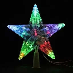Estrella De Navidad 15cm Punta De Arbol Luces Multicolor
