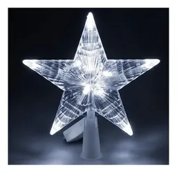 Estrella De Navidad 15cm Punta De Arbol Luces Blancas