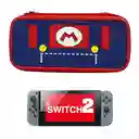 Estuche Rígido De Diseño Mario Vestido + Vidrio Compatible Con Switch 2