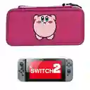 Estuche Rígido De Diseño Kirby + Vidrio Compatible Con Switch 2