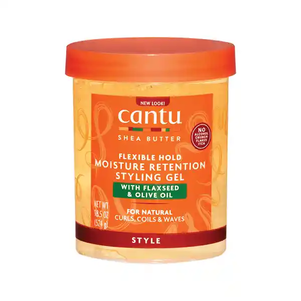 Gel Retención De Humedad Cantu Natural Hair Máxima Fijación Linaza Y Aceite De Oliva 524gr