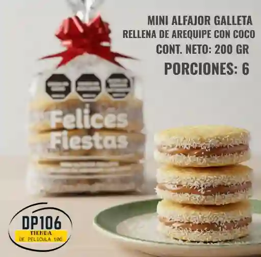 Mini Alfajor Galleta Rellena De Arequipe Con Coco X 6 Und