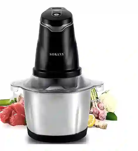 Picadora Eléctrica Sokany Sk-7020 Procesador De Alimentos Color Plateado