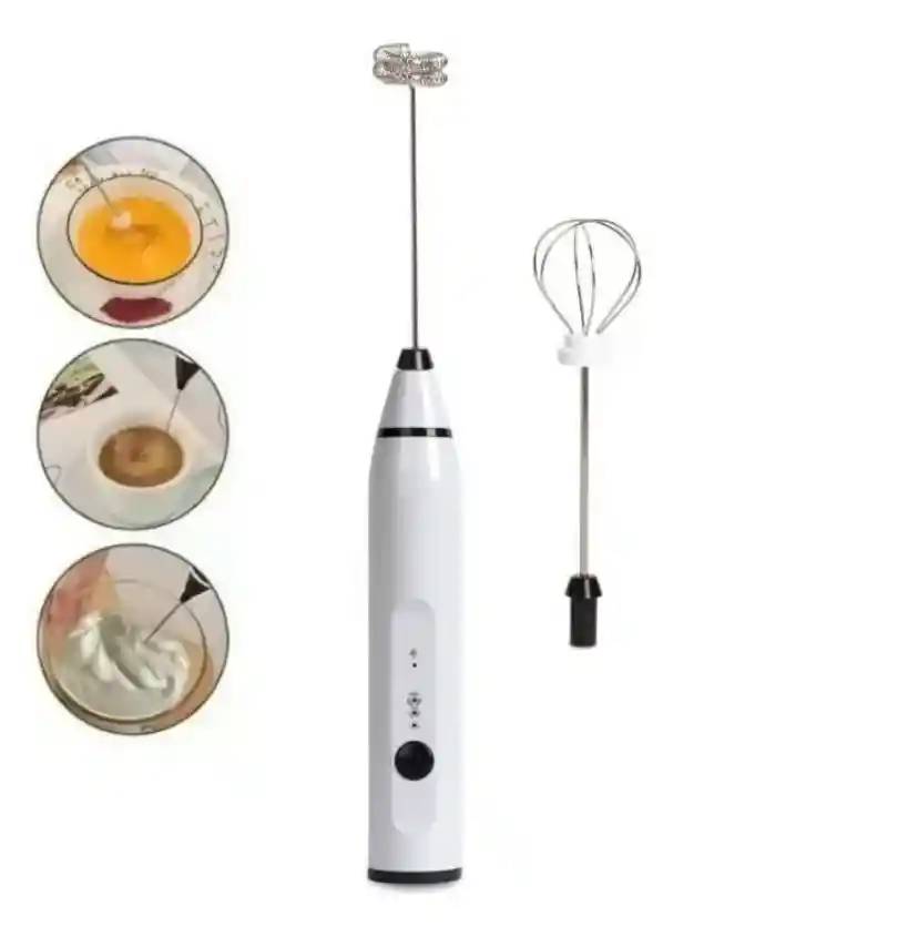 Batidor Eléctrico Recargable 3 Velocidades 2 Puntas Cocina Color Negro