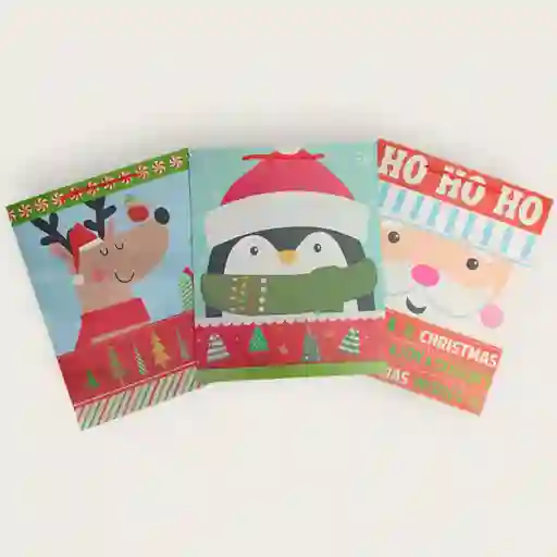 Bolsa De Regalo Navideña 26x32 Cm – Varios Motivos Festivos