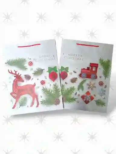Bolsa De Regalo Navideña Elegante Escarchada 40x30 Cm – Varios Motivos