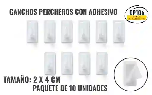 Ganchos Adhesivos 2 X 4 Cm X 10 Und