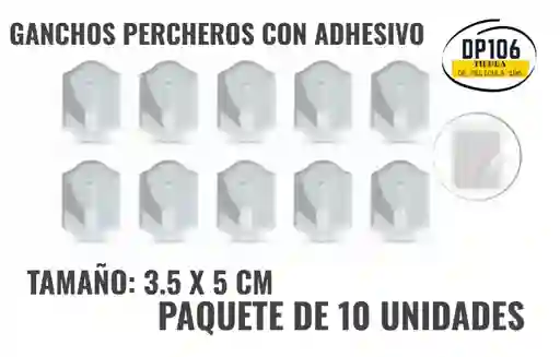 Gancho Adhesivos 3.5 X 5 Cm X 10 Und