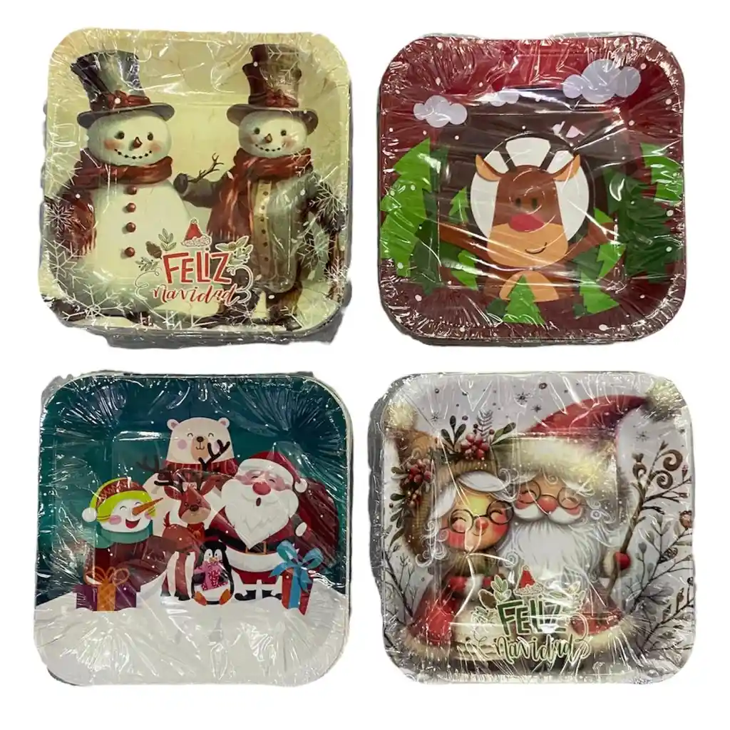 Bandejitas Navideñas En Cartón X 20 Unds