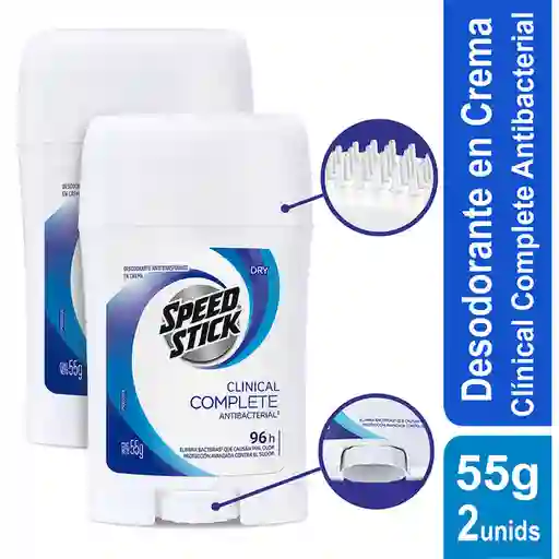 Speed Stick Desodorante Clínico Antibacterial Crema