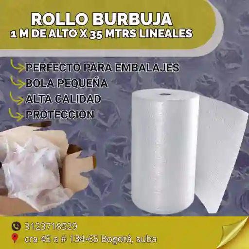 Rollo De Burbuja - 1 M De Alto X 35 Mtrs Lineales