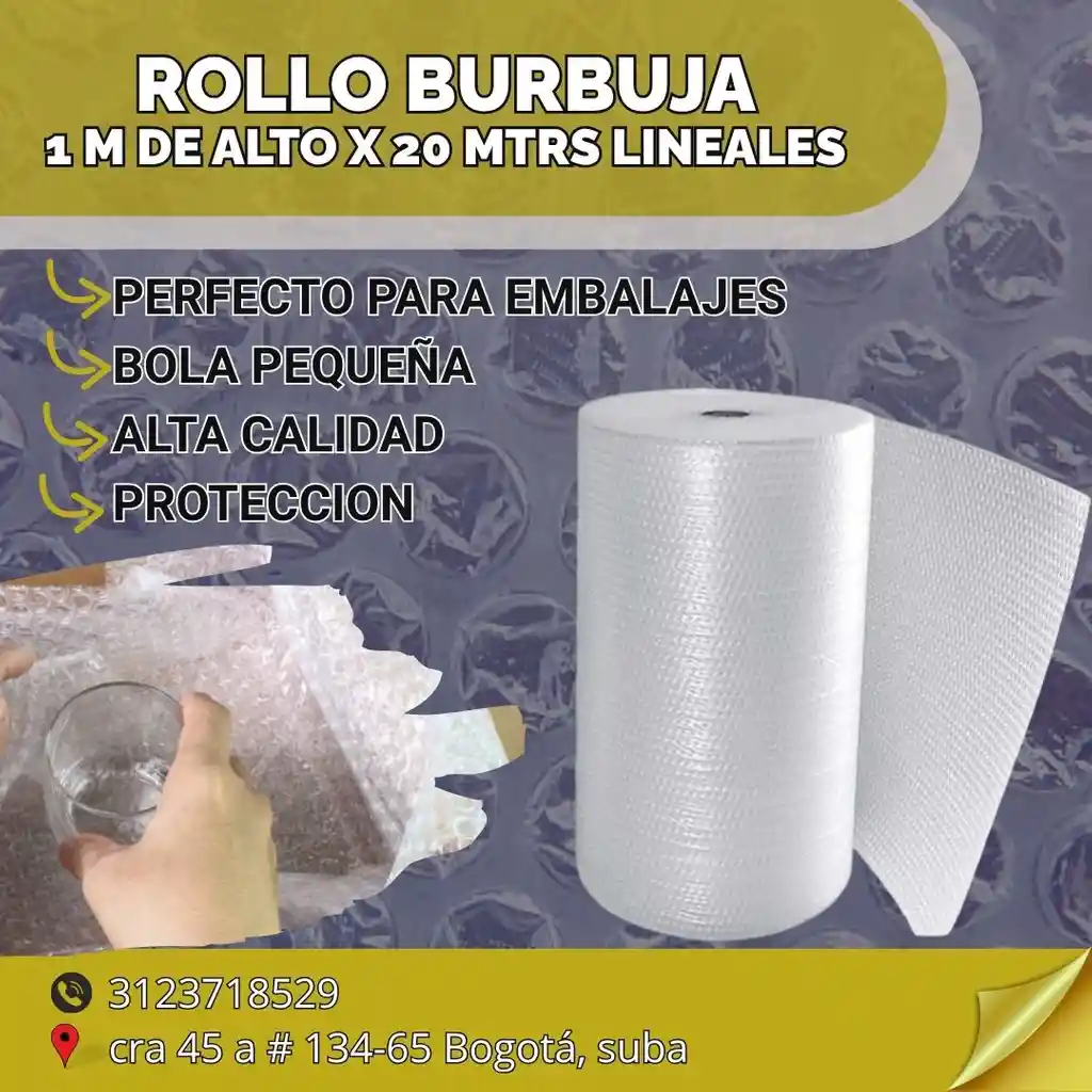 Rollo De Burbuja - 1 M De Alto X 20 Mtrs Linales