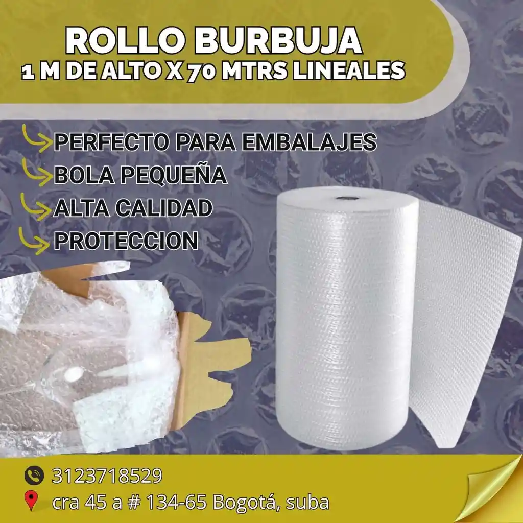 Rollo De Burbuja- 1 M De Alto X 70 Mtrs Lineales