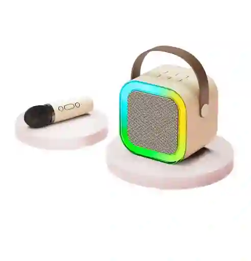 Parlante Bluetooth Con 1 Micrófonos Karaoke K12 Beige