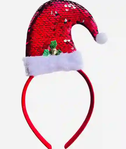 Diadema Navidad Gorro En Lentejuelas Rojo