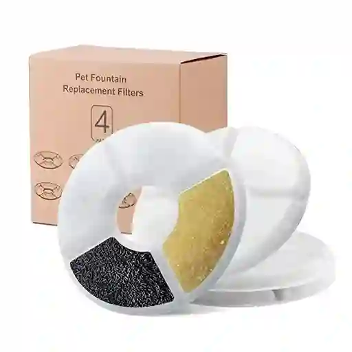 Filtro Para Fuente De Agua Para Mascotas Combo 4 Unidades