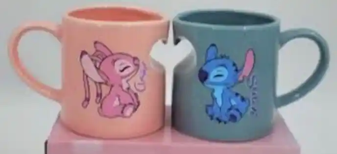 Mug O Taza Pareja Stitch Corazon