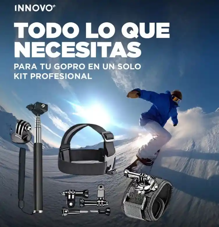 Kit Accesorios Gopro 50 En 1 Profesional Universal Para Cámaras Deportivas Innovo