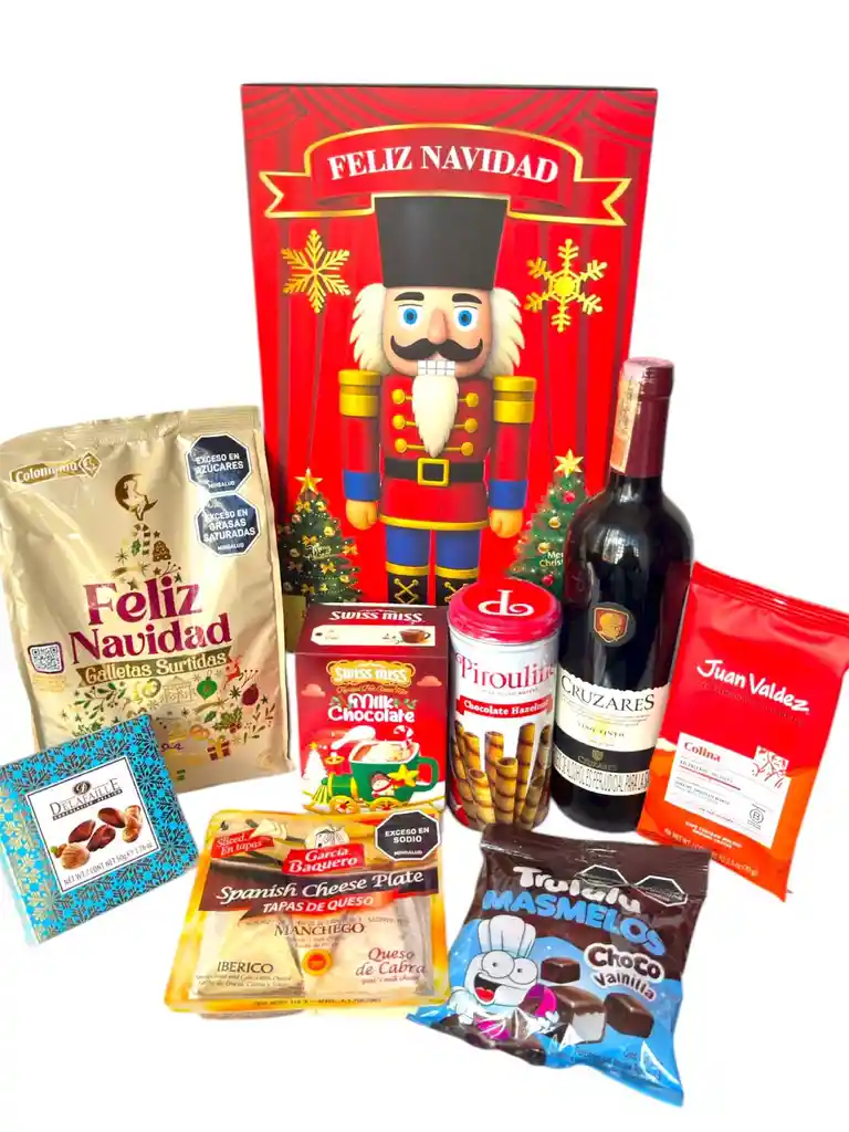 Ancheta Instantes Magicos Con Vino Tinto, Café Y Chocolate Delafalle - Regalo De Navidad - Ancheta Regalo Familiar O Empresarial