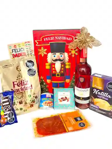 Ancheta Corazon De Diciembre Con Natilla, Galletas Y Vino - Regalo De Navidad - Ancheta Regalo Familiar O Empresarial