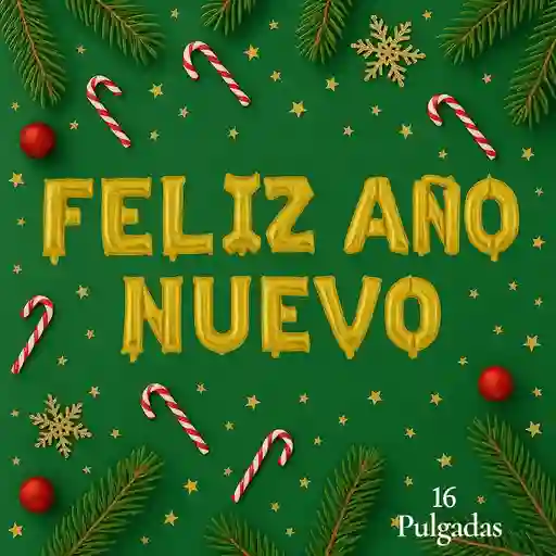 Globo Metalizado “feliz Año Nuevo” Dorado – 16 Pulgadas