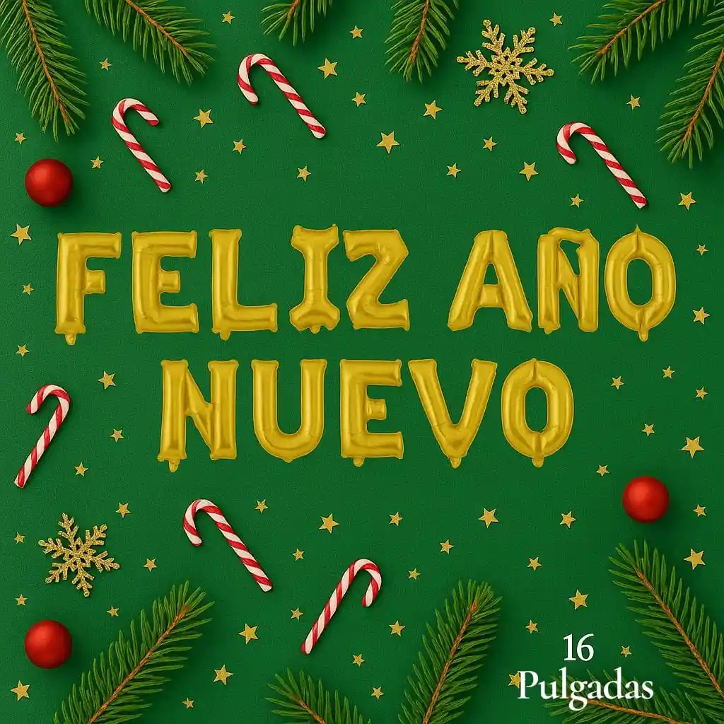 Globo Metalizado “feliz Año Nuevo” Dorado – 16 Pulgadas