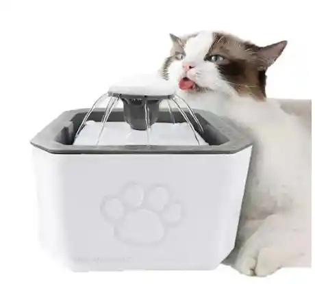 Fuente De Agua Para Mascotas Gatos Perros 2.5 L Bebedero Color Blanco