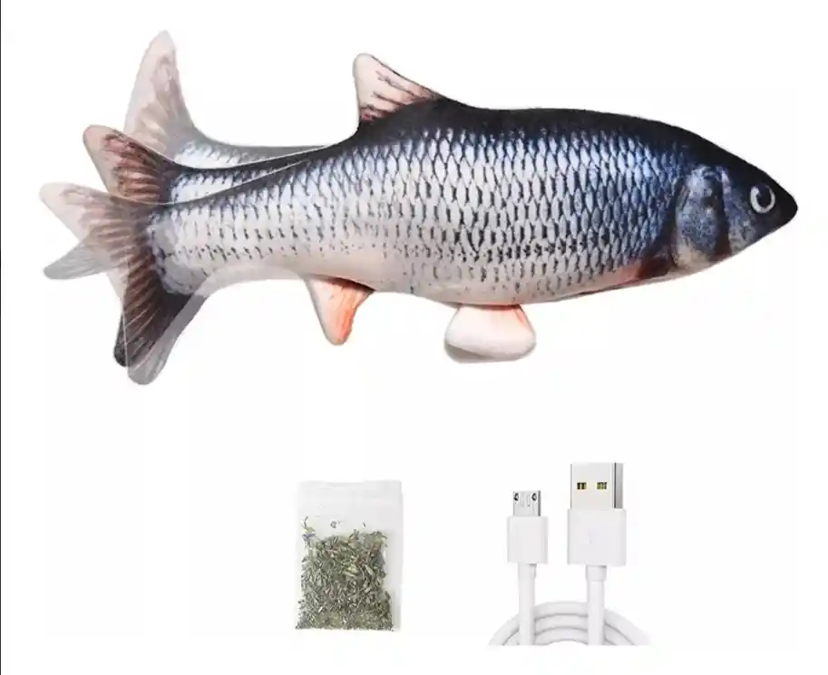 Pez Juguete Electrónico Con Movimiento Para Gatos, Mascotas