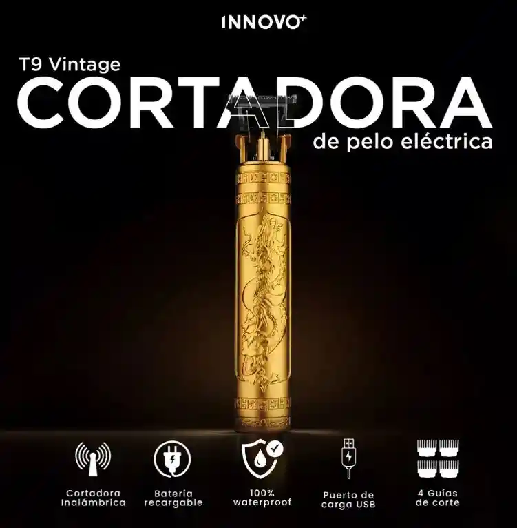 Afeitadora Eléctrica Patillera Cabello T9 Vintage Recargable Inalámbrica