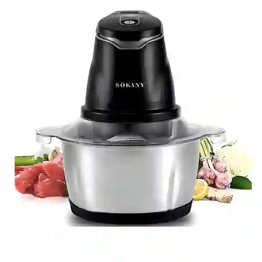 Picadora Eléctrica Procesador De Alimentos Sokany 400w Plateado