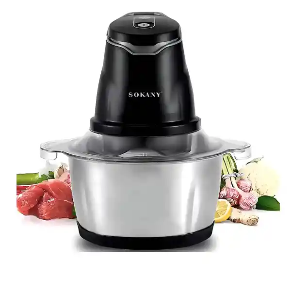 Picadora Eléctrica Procesador De Alimentos Sokany 400w Plateado
