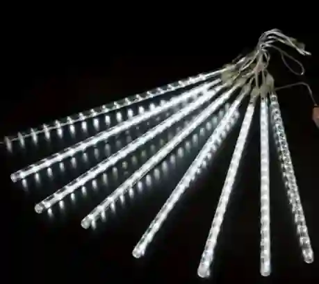 Guirnalda De Luces Led En Tira Estilo Lluvia Para Navidad Color blanco 4metros