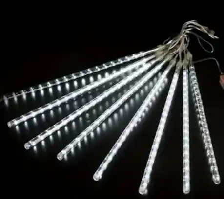 Guirnalda De Luces Led En Tira Estilo Lluvia Para Navidad Color blanco 4metros