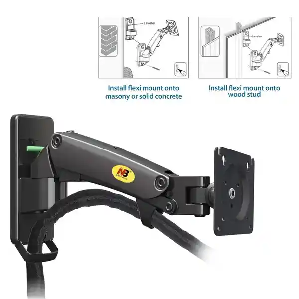 Soporte Para Tv Monitor 17" A 27" Flexible North Bayou Negro