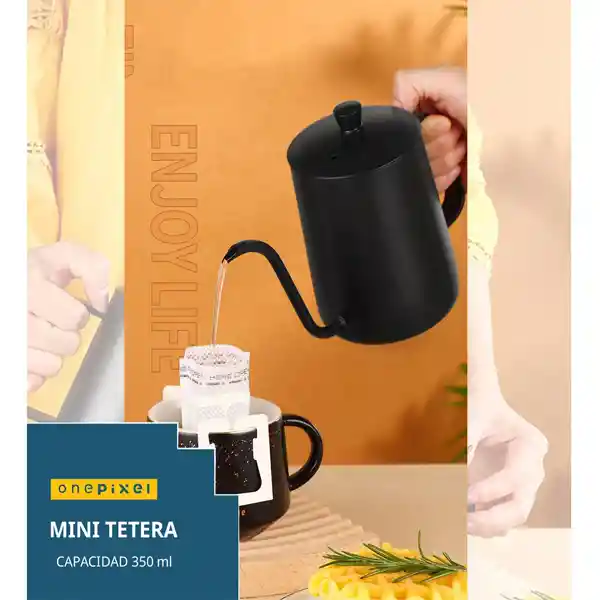 Tetera Hervidora Agua Cafetera Barista En Casa 350 Ml 52bits Negro