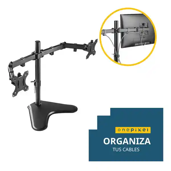 Soporte Para Dos Monitores Articulado 14 A 32 8kg 52bits Negro