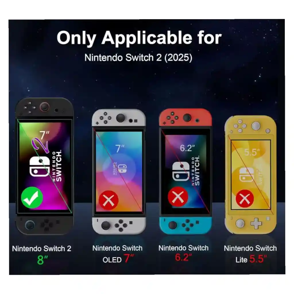 Estuche Rígido Rosa + Vidrio + 2 Grips Compatible Con Switch 2