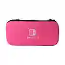 Estuche Rígido Rosa + Vidrio + 2 Grips Compatible Con Switch 2