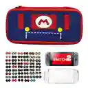 Combo Protector Completo Diseño Mario Vestido Compatible Switch 2