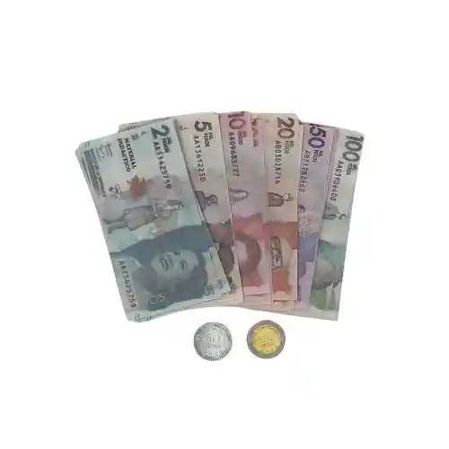 Billetes Didacticos Colombianos Con Monedas X100 Aprox