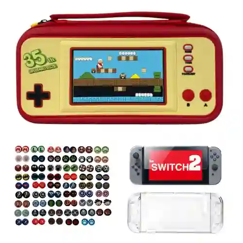 Combo Protector Completo Diseño Mario 35 Años Compatible Switch 2