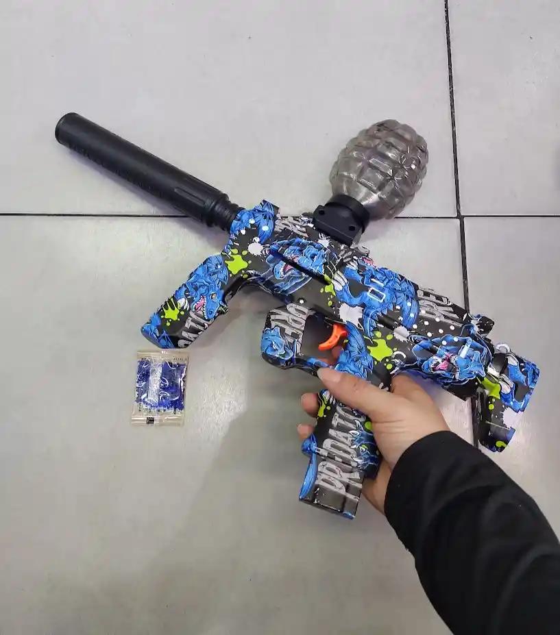 Pistola De Juguete Hidrogel Electrica Recargable Mp7 Dinosaurios Azul