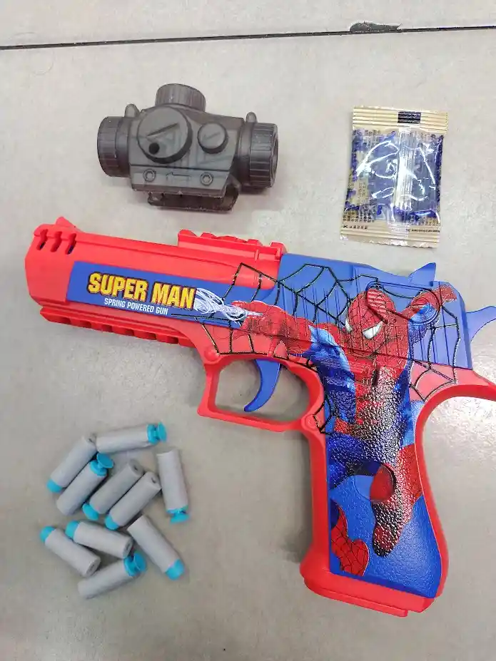 Pistola De Juguete Hidrogel Bombas De Agua Y Misiles Blandos Manual Spiderman Hombre Araña