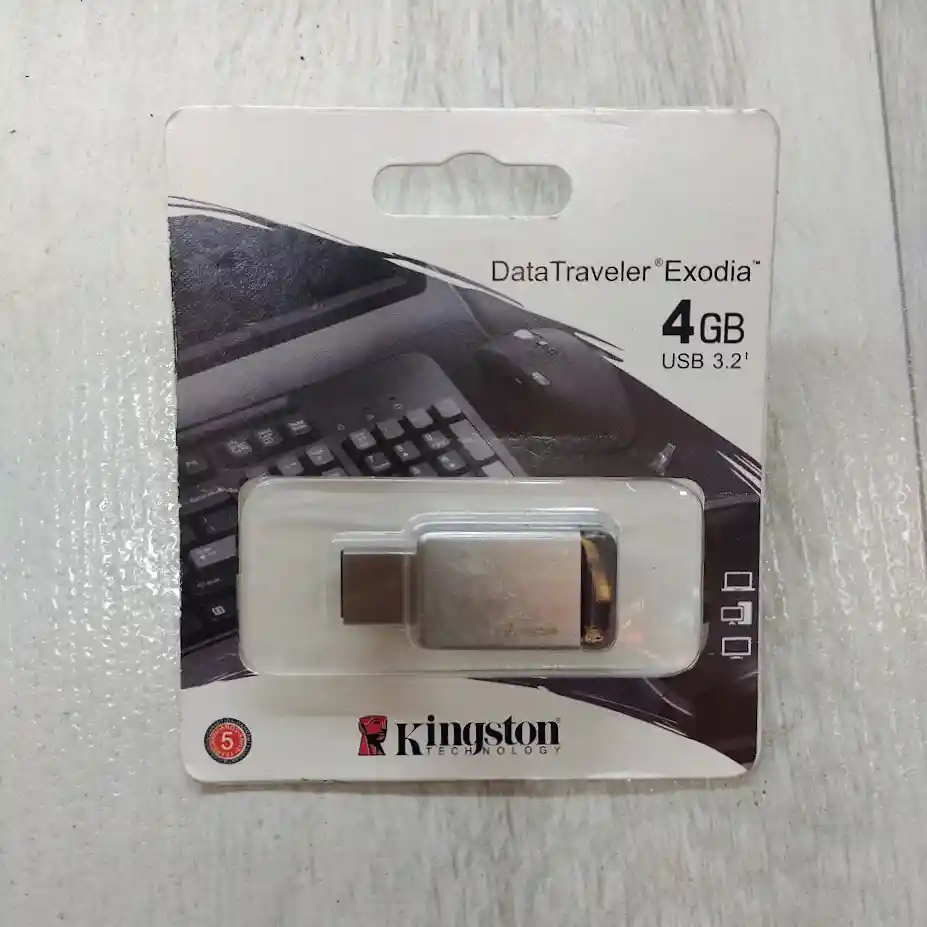 Memoria Usb Kingston 4 Gb Exodia Plateada Con Negro