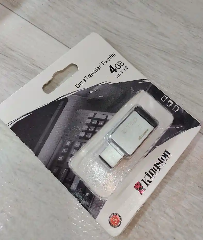 Memoria Usb Kingston 4 Gb Exodia Plateada Con Negro